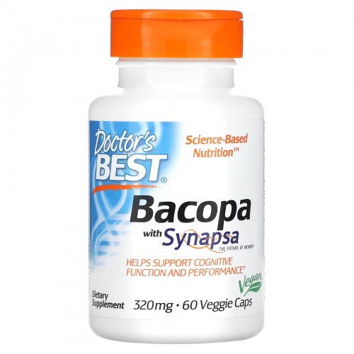 Doctor's Best, бакопа с Synapsa, 320 мг, 60 вегетарианских капсул Doctor's Best, бакопа с Synapsa, 320 мг, 60 вегетарианских капсул
